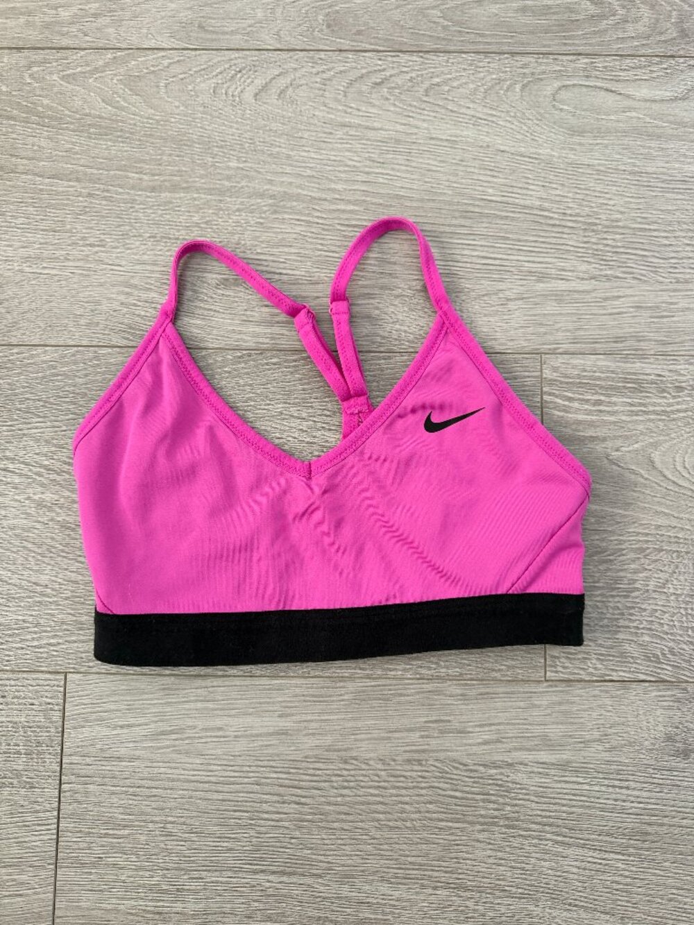 Nike Sports Bra Womens Small Pink Black Dri Fit Workout Training